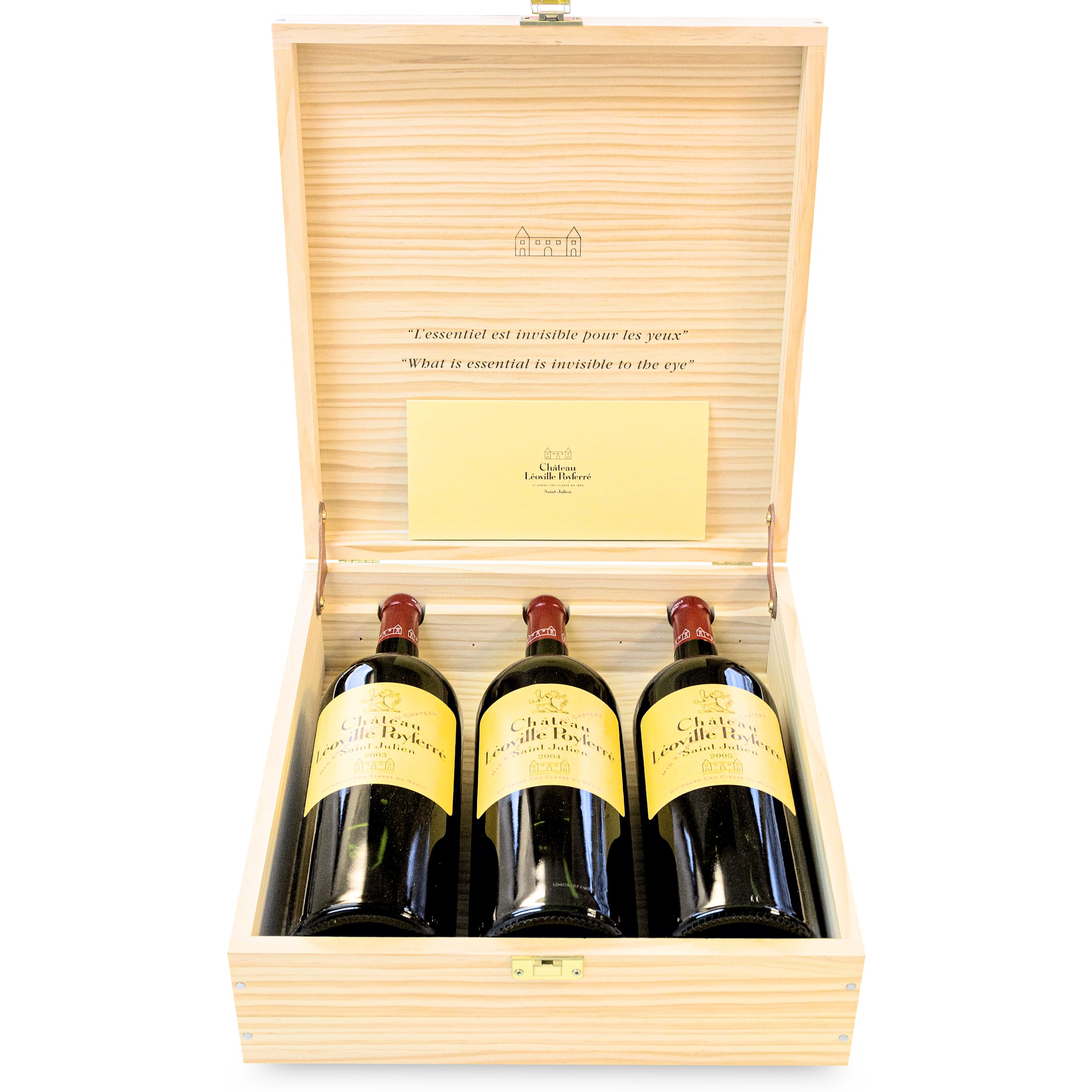 Château Léoville Poyferré "Caisse Trilogie" - 3 Flaschen Rotwein trocken (1,5 l) in limitierter Holzbox - Bordeaux Frankreich