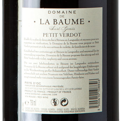 2022 - Domaine de la Baume - Saint Genies - Petit Verdot - Rotwein IGP Vin de Pays d‘Oc
