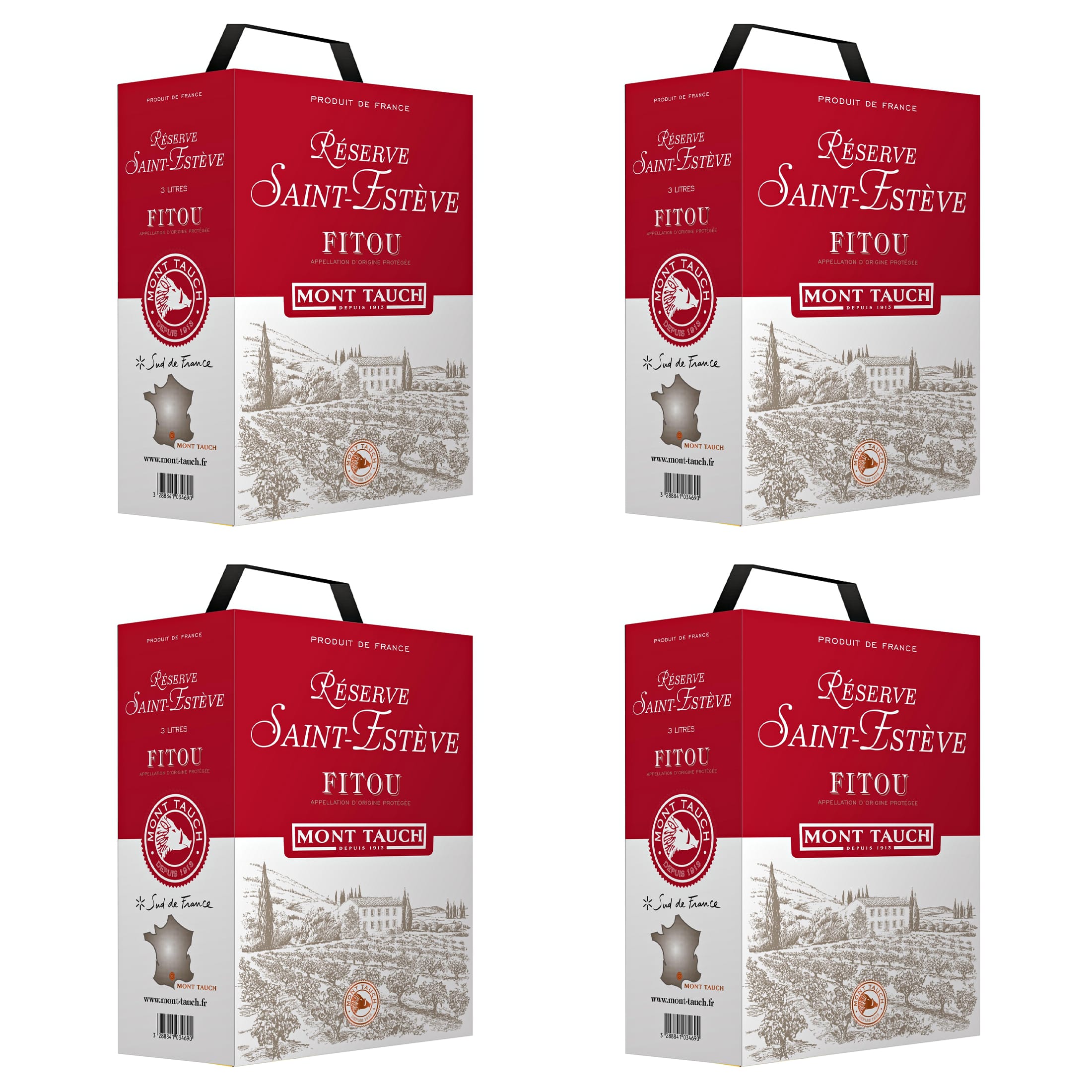 Mont Tauch Reserve Saint-Estève Fitou AOP Rotwein trocken Languedoc-Roussillon Frankreich Bag-in-Box 3 l