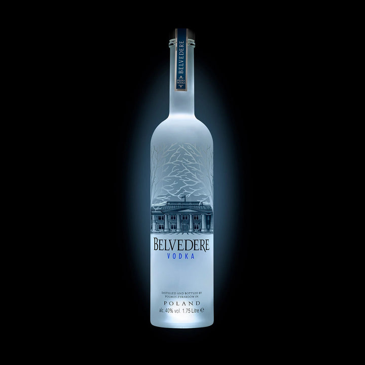 Belvedere Premium Vodka 1,75L 40% Vol. Flasche mit LED Beleuchtung im Boden