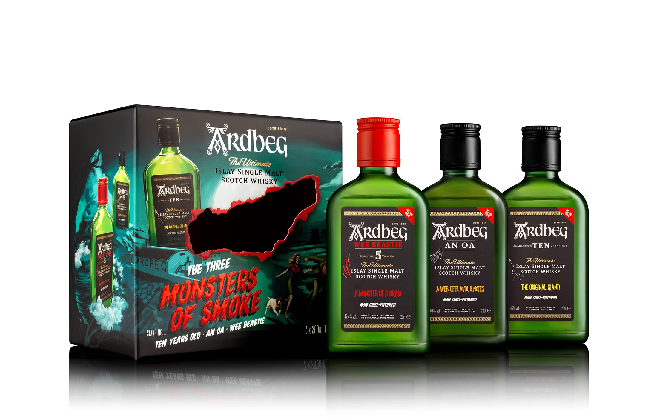 Ardbeg Monsters of Smoke Set -  3 Flaschen (0,2L) in Geschenkbox
