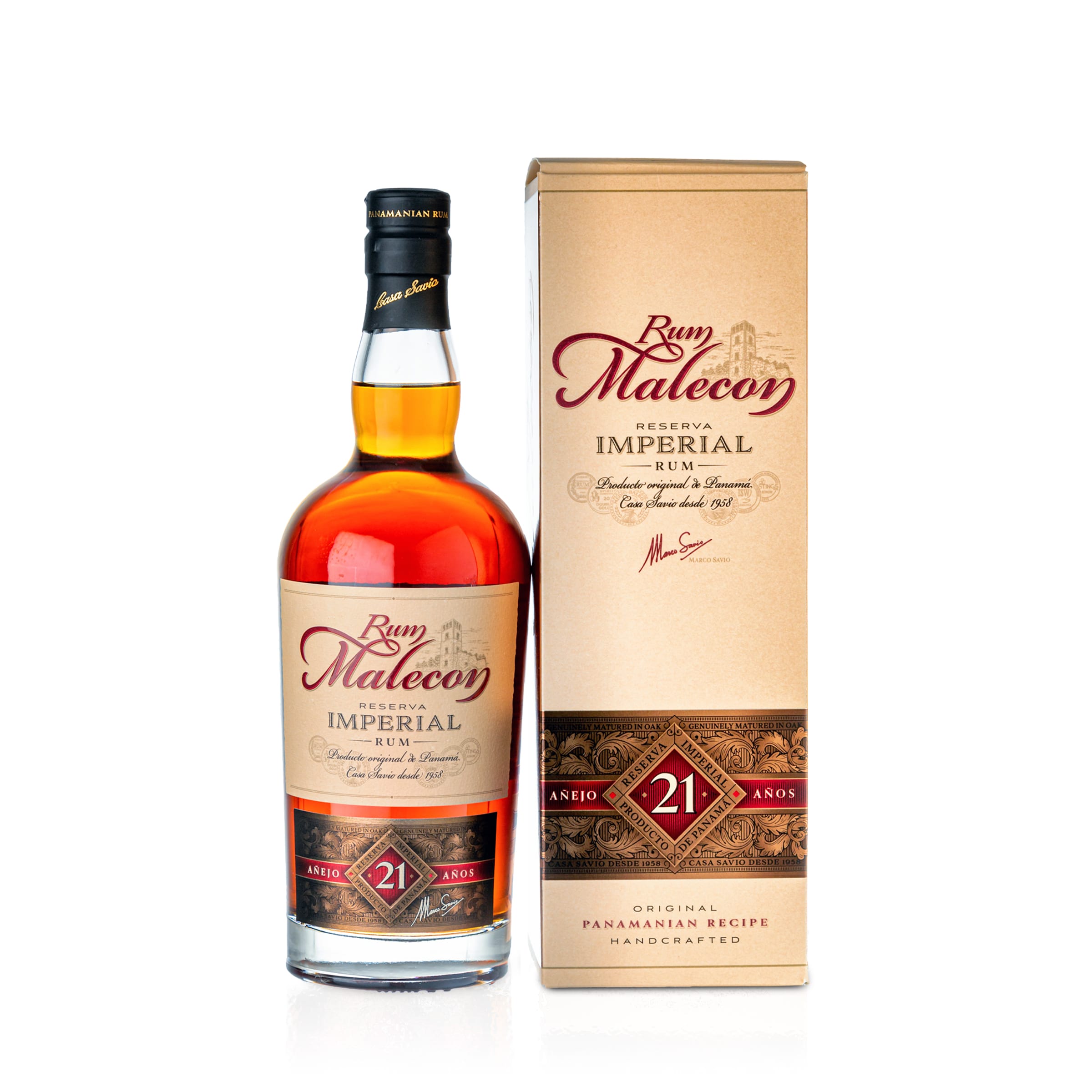 1 Flasche Rum Malecon 21 Years Old 40 % mit Geschenkverpackung