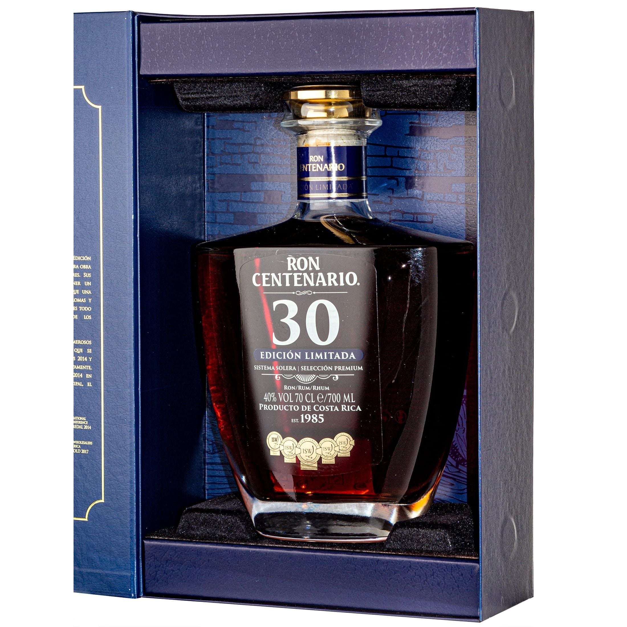 1 Flasche Ron Centenario 30 Jahre 40 % Edicion Limitada in Geschenkpackung