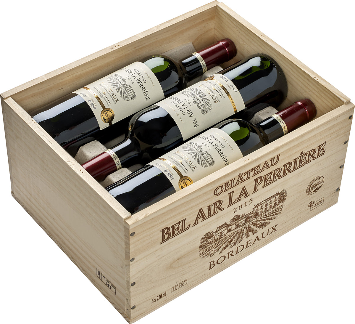 2021 Château Bel Air La Perriere AOC Bordeaux -in der 6er Holzkiste- Château Bel Air La Perriere Bordeaux/Frankreich 4,5 l