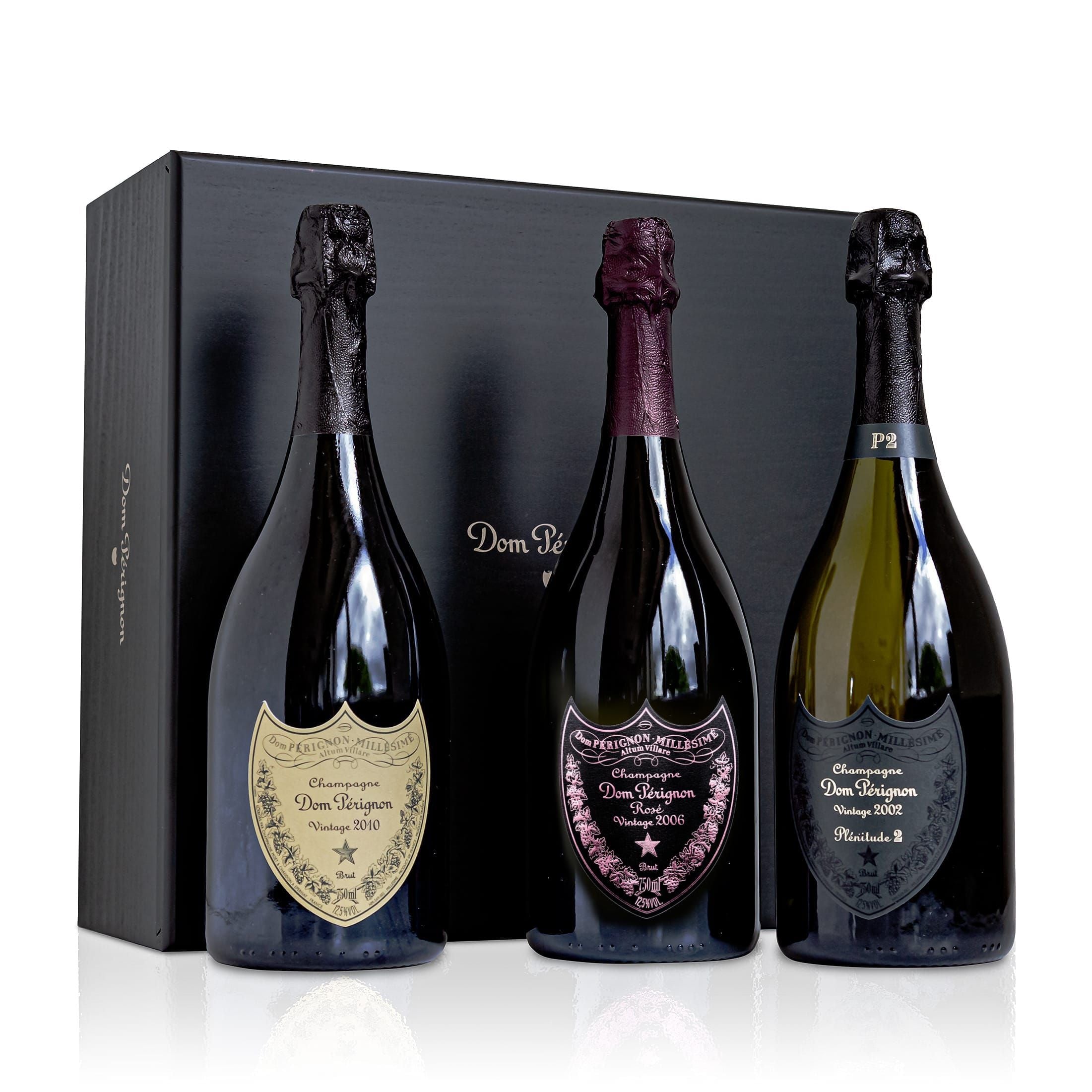 Finest Wines - Champagne Package - DOM PÉRIGNON VINTAGE 2010 - ROSÉ VINTAGE 2006 - Plénitude 2 2002