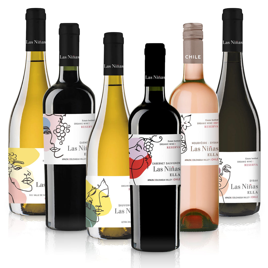 Feinste-Weine Las Niñas ELLA Organic Taster Pack – Red and White Wines from Chile (6x0.75l)