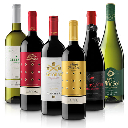 Feinste-Weine Miguel Torres-Probierpaket – 4 Spanische Rotweine - 2 Spanische Weißweine (6x0,75l)