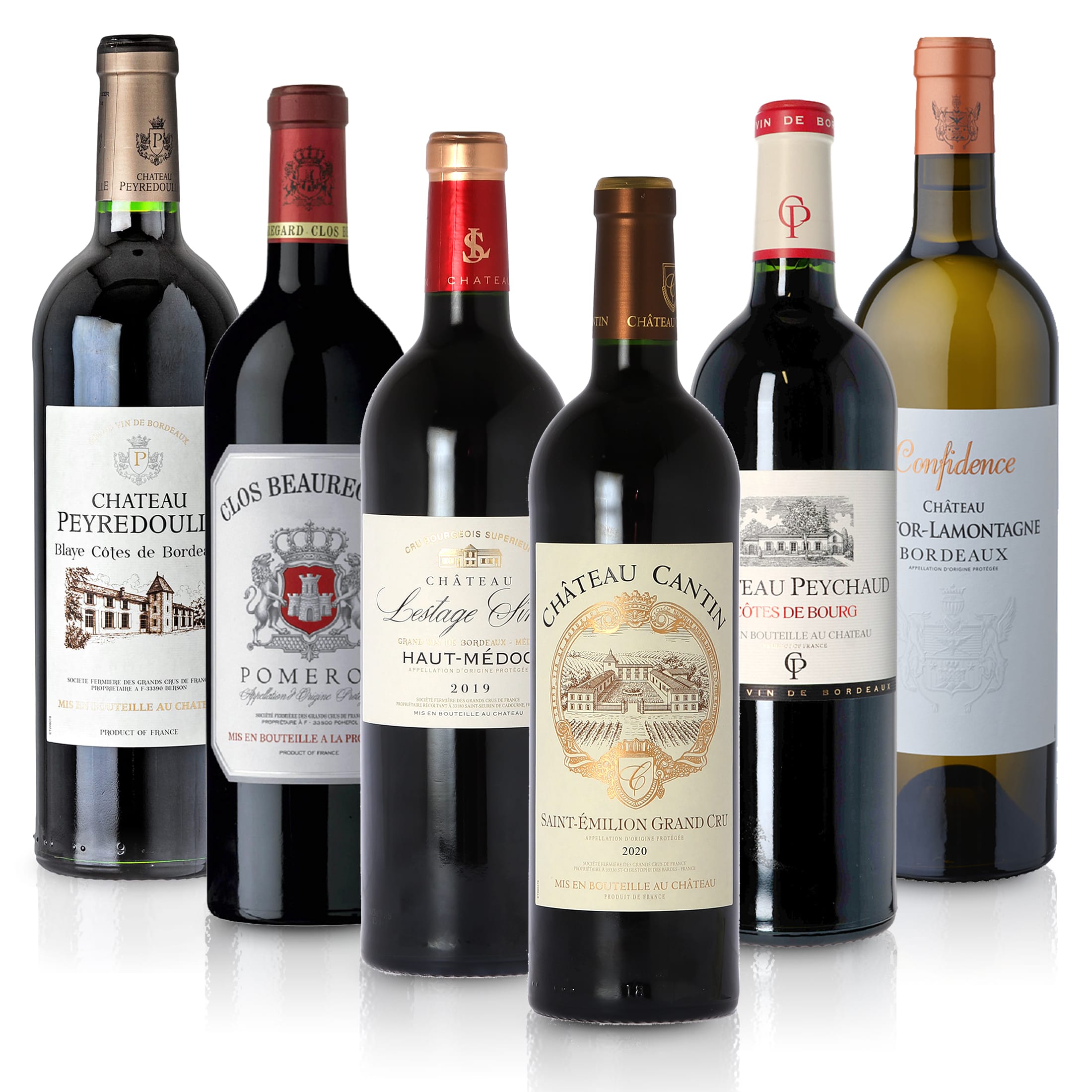 Feinste-Weine Bordeaux-Paket Deluxe - 5 trockene Rot- und 1 Weißwein (6 * 0,75l) Frankreich