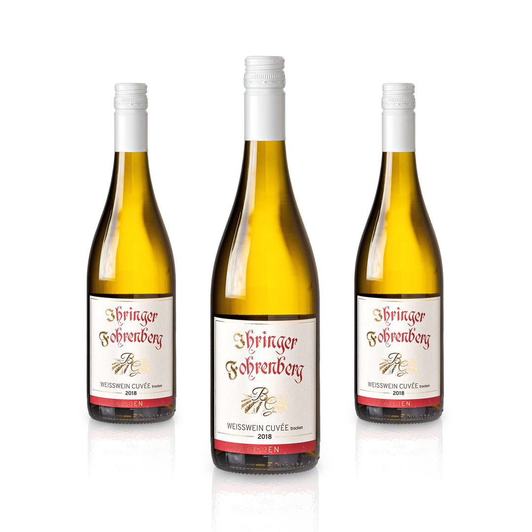 Weißwein trocken 2018 | Fruchtig-Frischer Mix aus Grauburgunder Weißburgunder Chardonnay | WBK Glatt - Ihringen am Kaiserstuhl/Baden, Deutschland