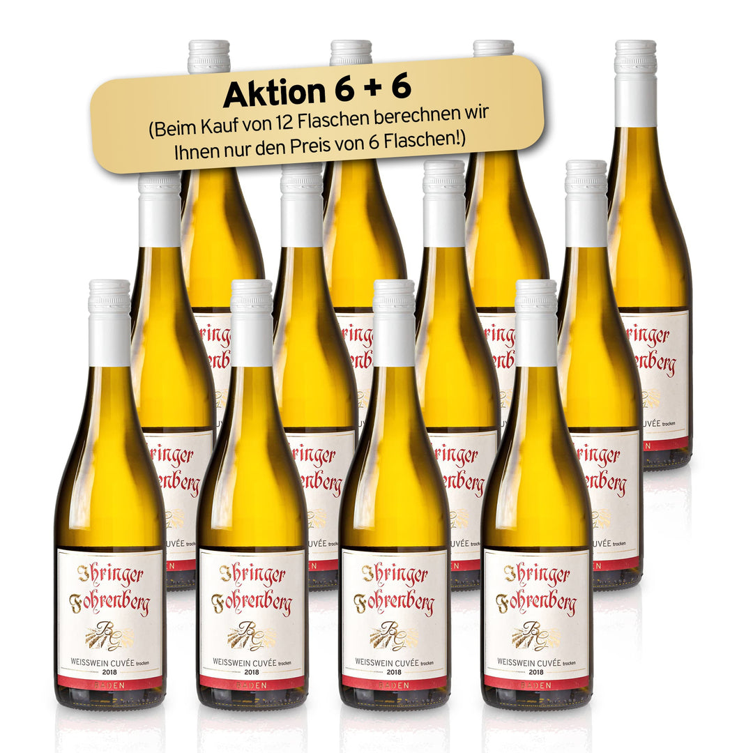 Weißwein trocken 2018 | Fruchtig-Frischer Mix aus Grauburgunder Weißburgunder Chardonnay | WBK Glatt - Ihringen am Kaiserstuhl/Baden, Deutschland