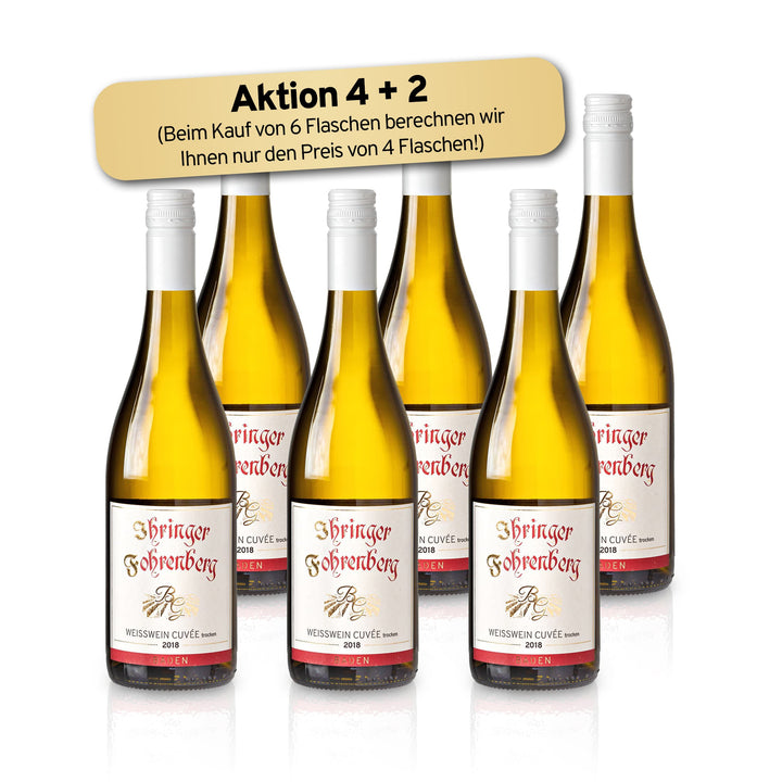 Weißwein trocken 2018 | Fruchtig-Frischer Mix aus Grauburgunder Weißburgunder Chardonnay | WBK Glatt - Ihringen am Kaiserstuhl/Baden, Deutschland