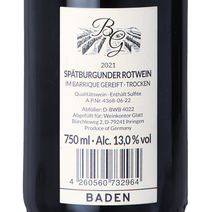 2021 Spätburgunder Barrique dry – Kaiserstuhl