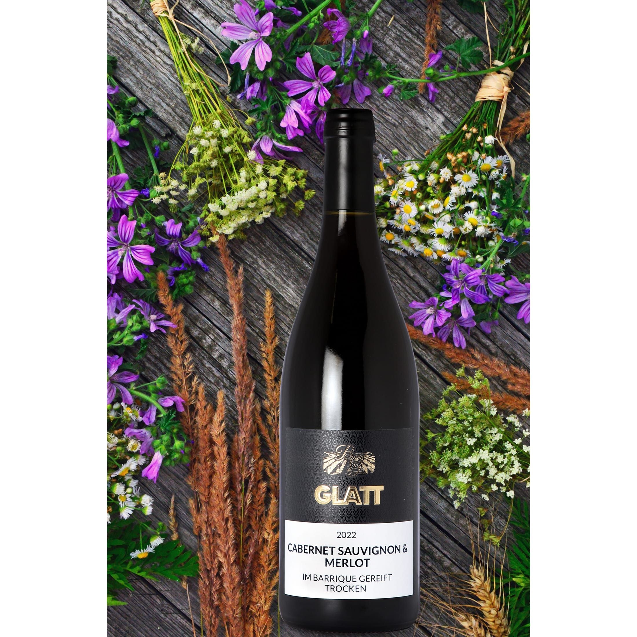 2022 Cabernet Sauvignon & Merlot Barrique Rotwein trocken, GLATT,  Qualitätswein vom Kaiserstuhl/Baden, Deutschland