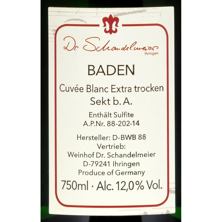 Sparkling Wine Cuvée Blanc extra-dry - Dr. Schandelmeier Winery