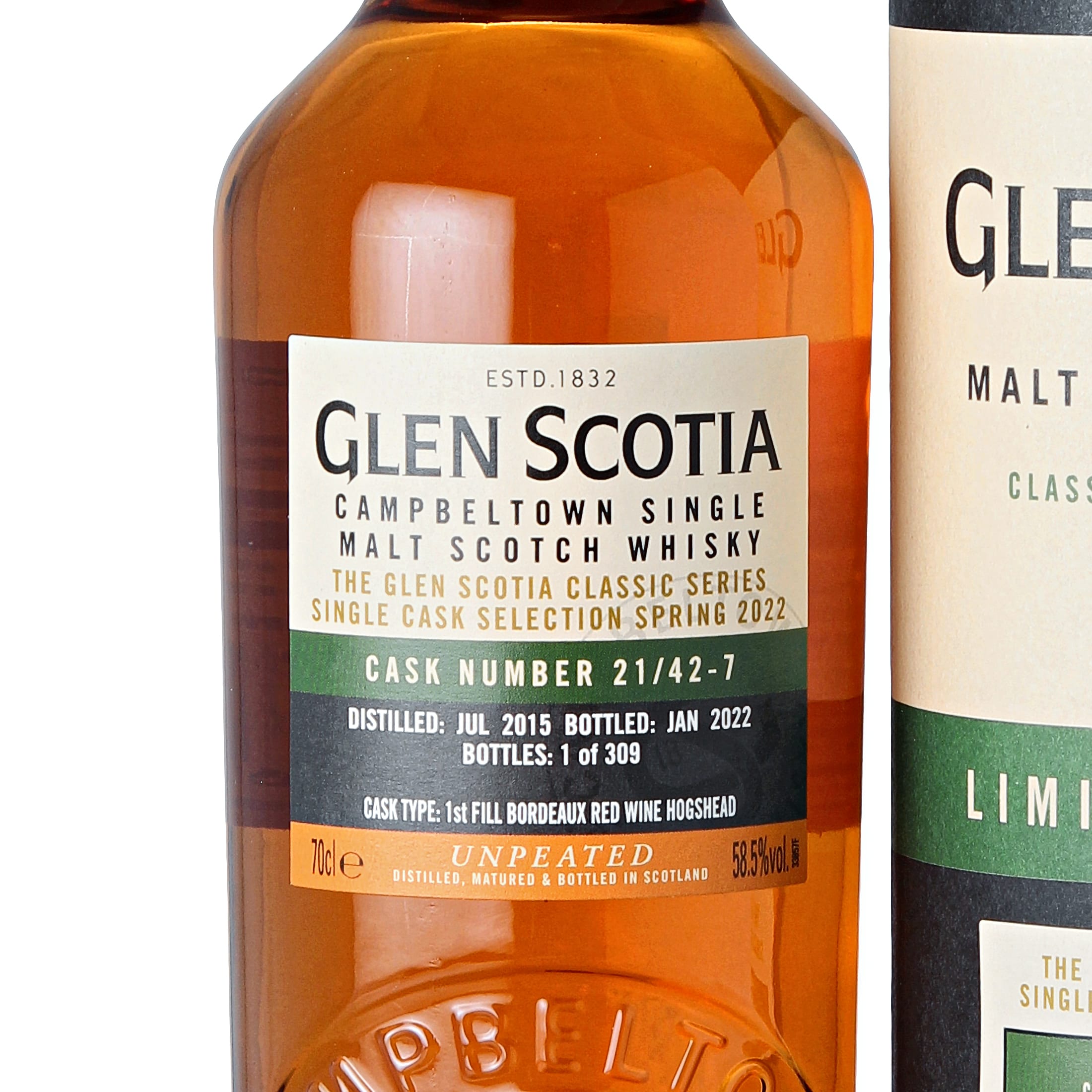 Glen Scotia Vintage 2015 1st Fill Bordeaux Red Wine Hogshead #21/42-7 · Natural Color · CS