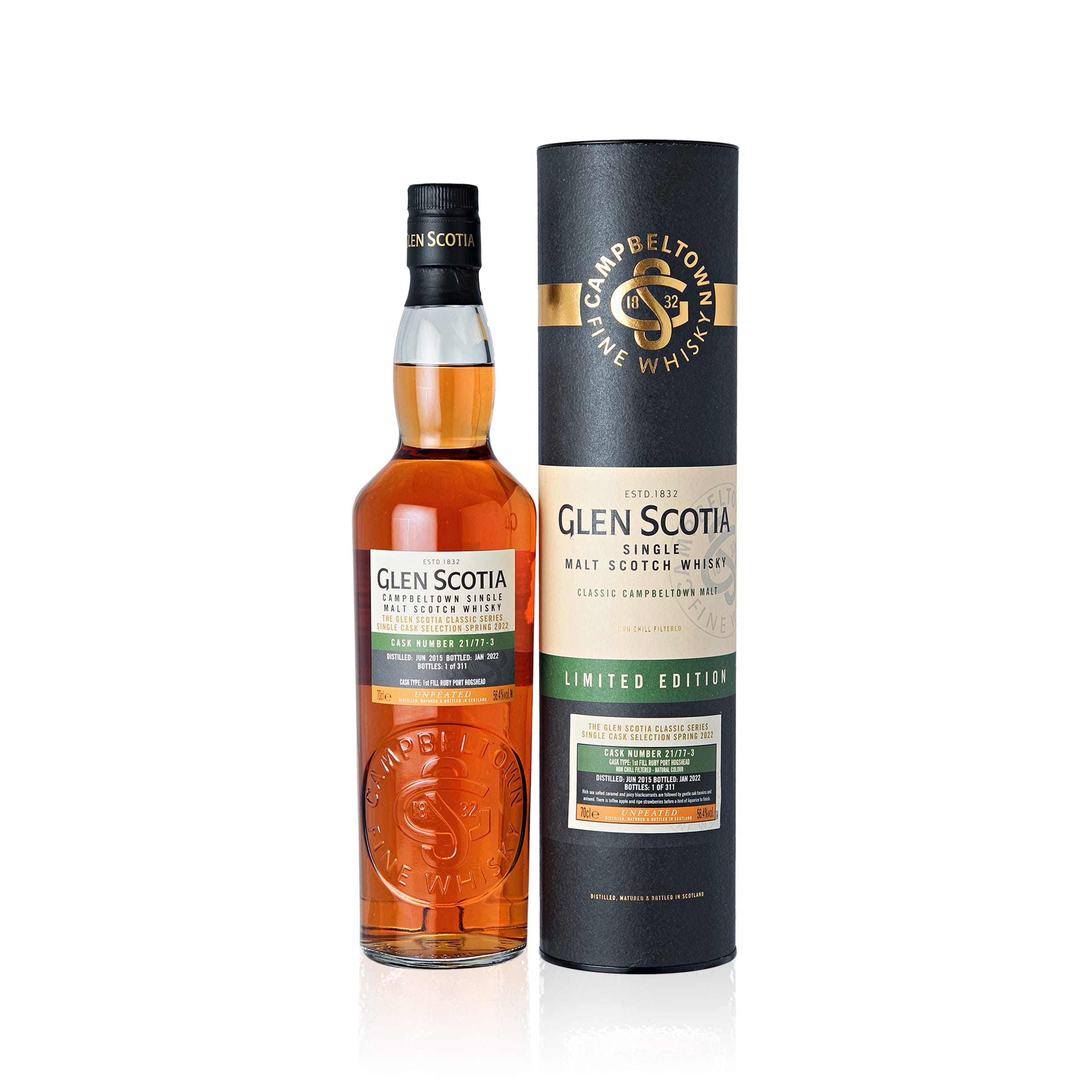 Glen Scotia Vintage 2015 1st Fill Ruby Port Hogshead #21/77-3 · Natural Colour · CS