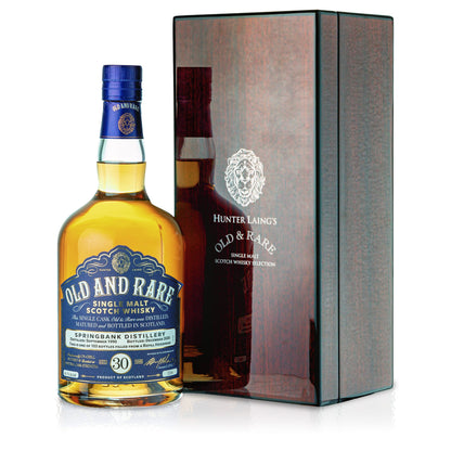 1 Flasche Old & Rare Springbank 30 Jahre Hunter Laing mit Geschenkverpackung aus Holz