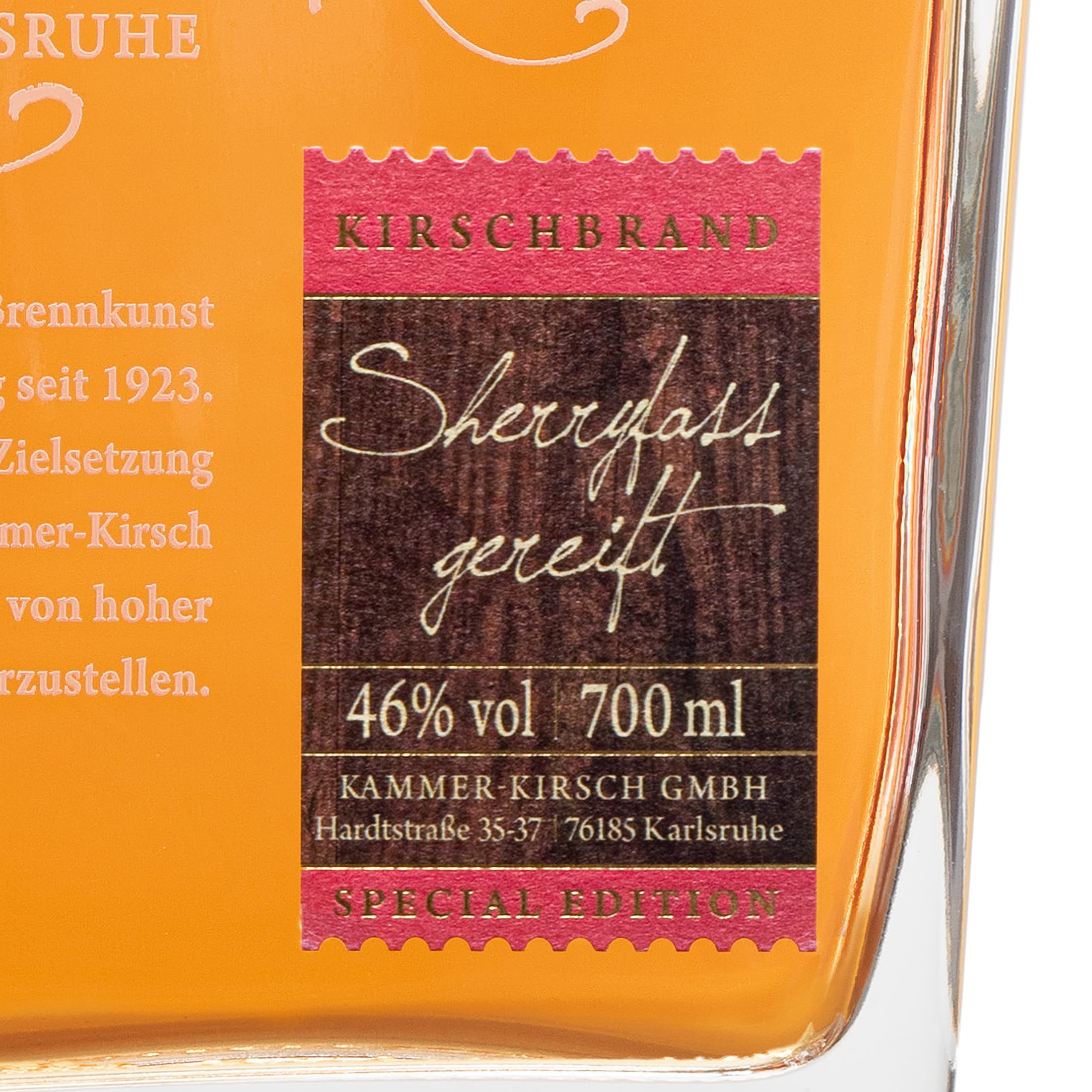 Kirschbrand im Sherryfass gereift - Gourmet-Obstbrand - Destillerie Kammer-Kirsch