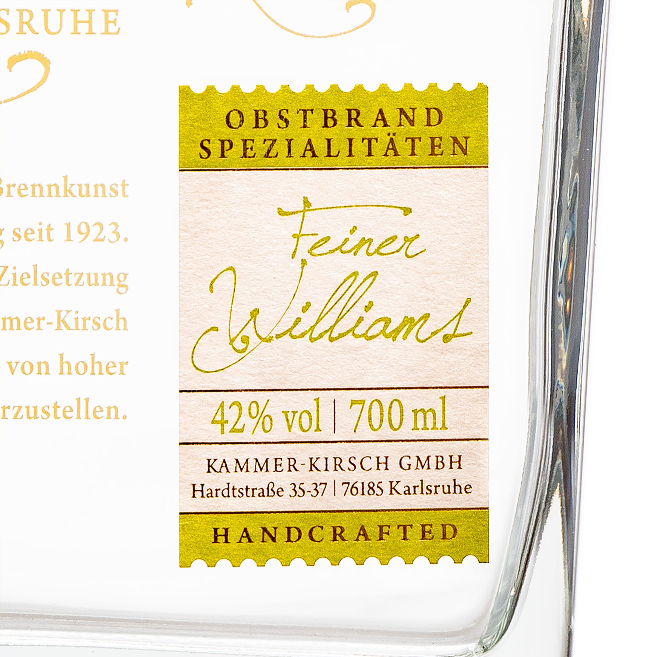 Feiner Williams - Obstbrand - Destillerie Kammer-Kirsch