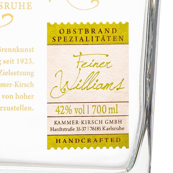 Fine Williams Pear Brandy - Distillery Kammer-Kirsch