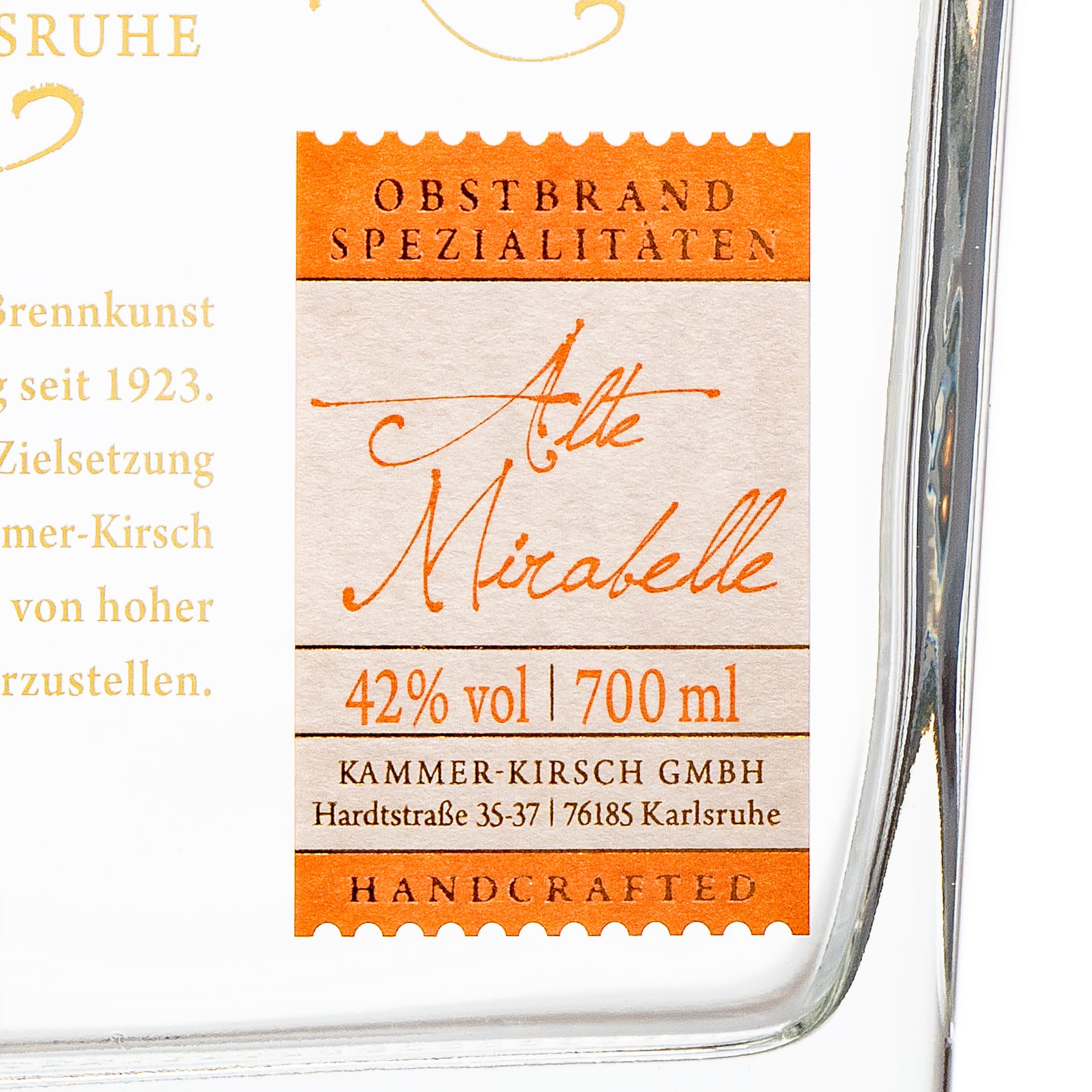 Alte Mirabelle - Obstbrand - Destillerie Kammer-Kirsch