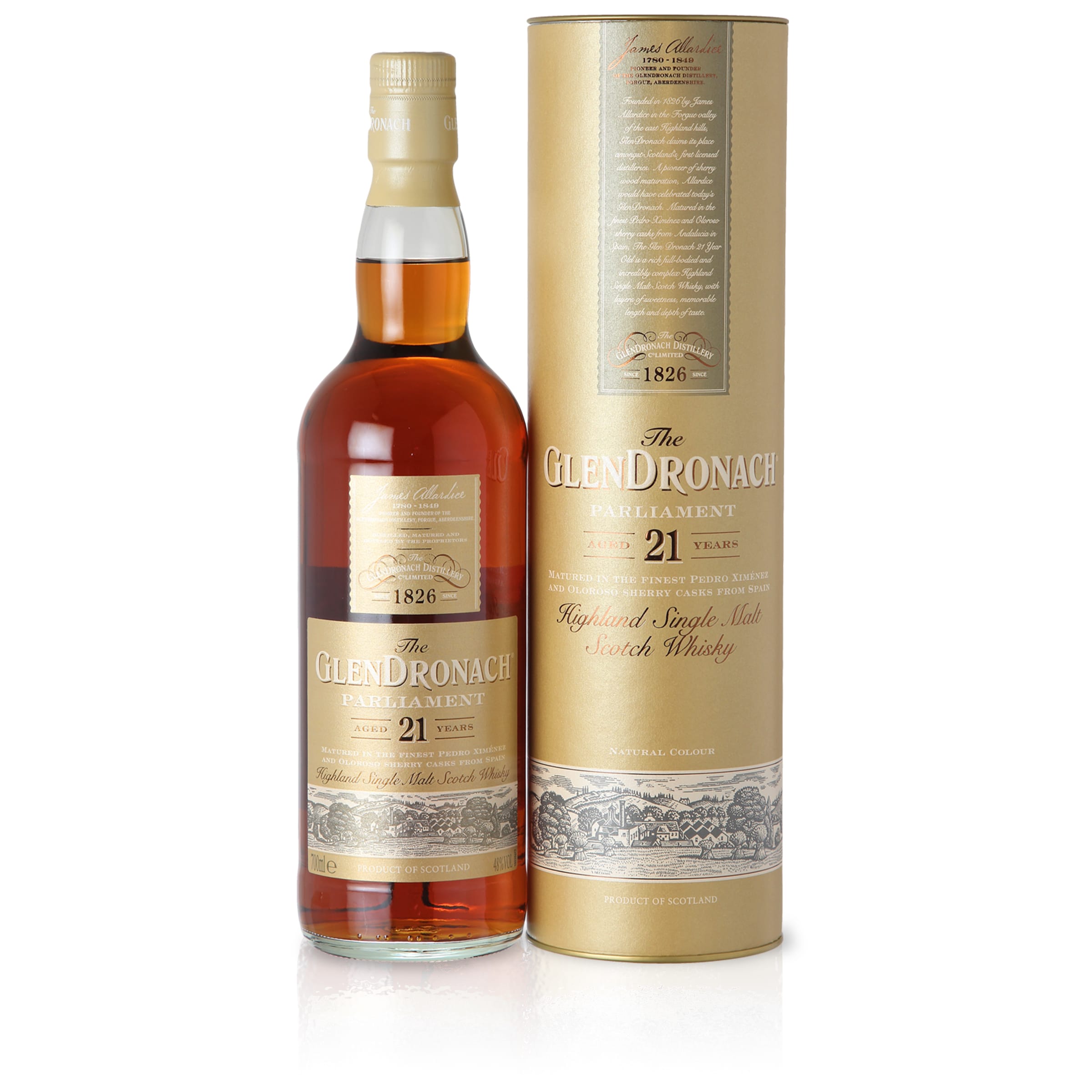 Glendronach Parliament 21 Jahre Highland Single Malt Scotch Whisky - Neuware Umkarton leicht beschädigt