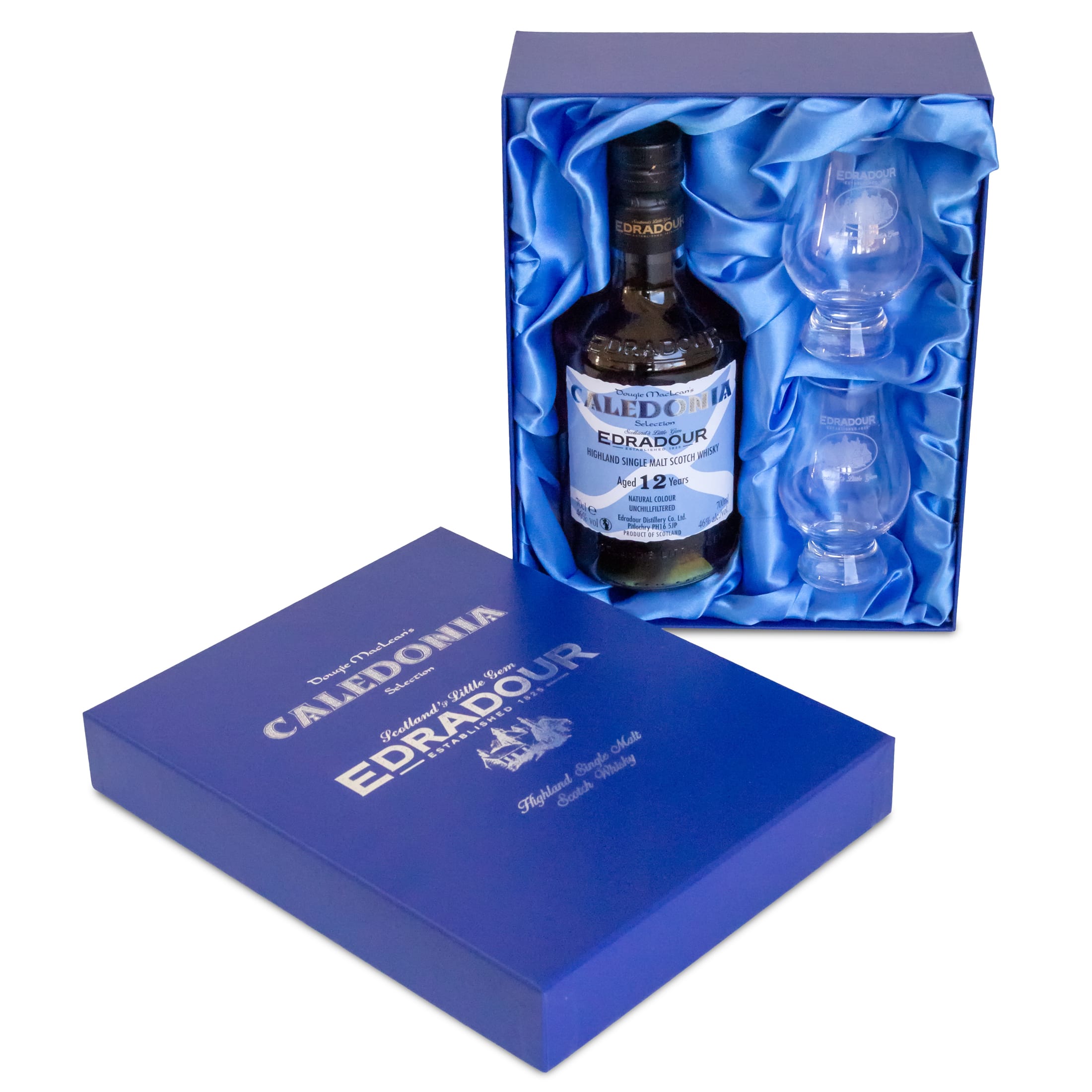 Edradour 12 Jahre - Caledonia + 2 Gläser