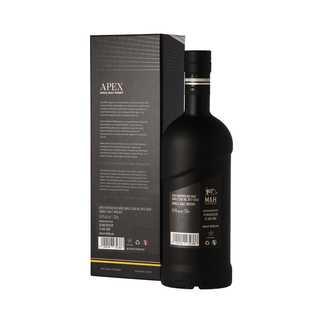 M&H Apex Black - Fortified Red Wine Single Cask - Single Malt Whisky - Whisky from Israel