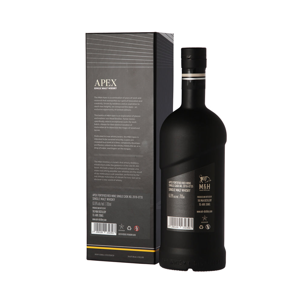 M&H Apex Peated - Fortified Red Wine 2018/2021 - Single Malt Whisky - Whisky from Israel