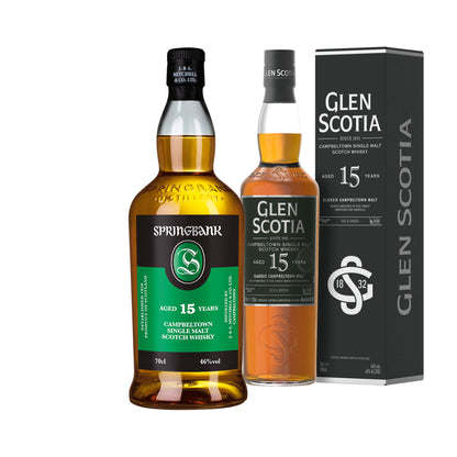 Springbank 15 Jahre Whisky Set  -  1x Springbank 15 Jahre -  1x Glen Scotia 15 Jahre