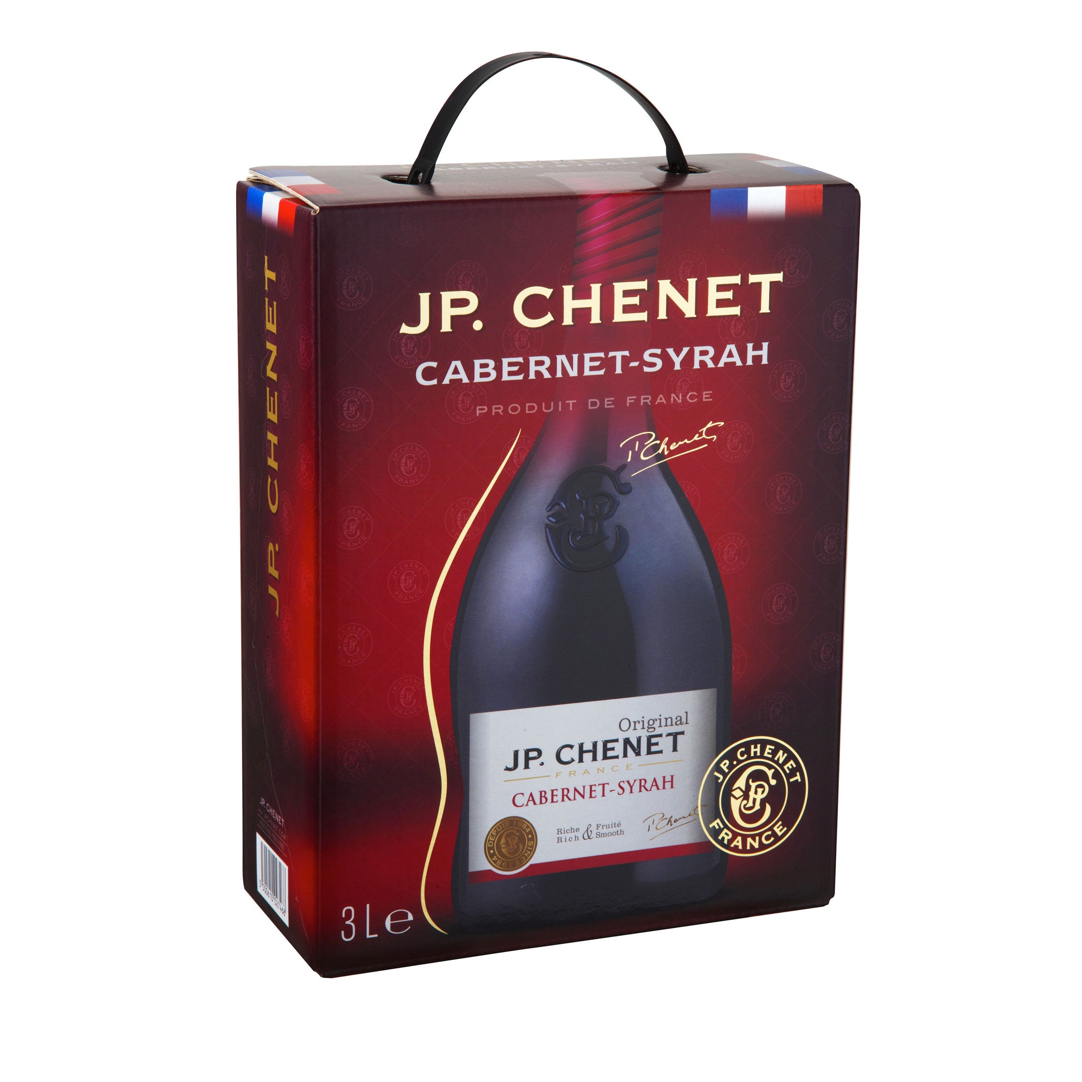 BIB 4 er Set Rot/Weiss/Rose - Colombard-Sauvignon, Grenache-Cinsault , Cabernet-Syrah, Merlot, JP. Chenet - Bag in Box Probierpaket