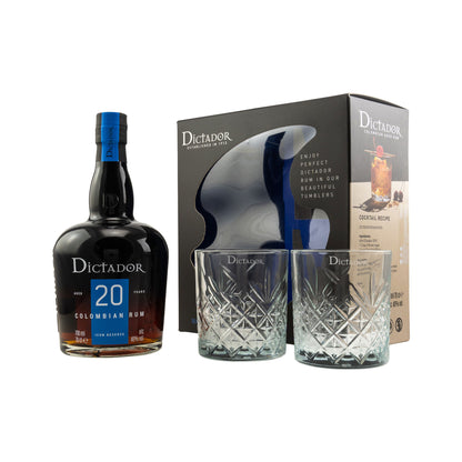 Dictador 20 y.o. + 2 Tumblers