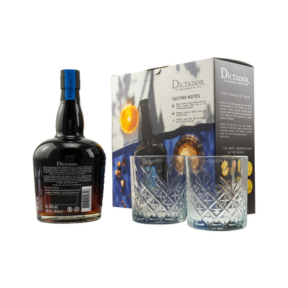 Dictador 20 y.o. + 2 Tumblers