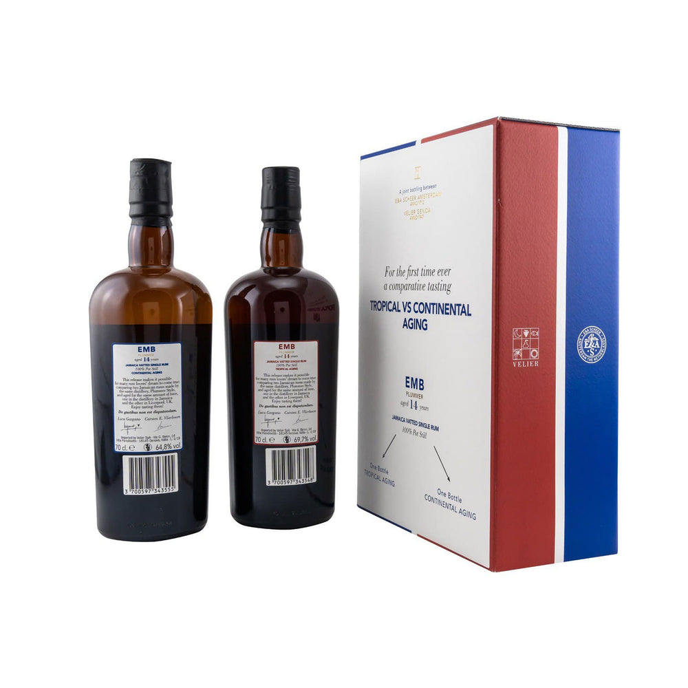 EMB Plummer 14 Jahre - Tropical vs Continental Aging -  Comparative Tasting Set - 2 Flaschen -   Scheer Velier Main Jamaica Vatted Single Rum