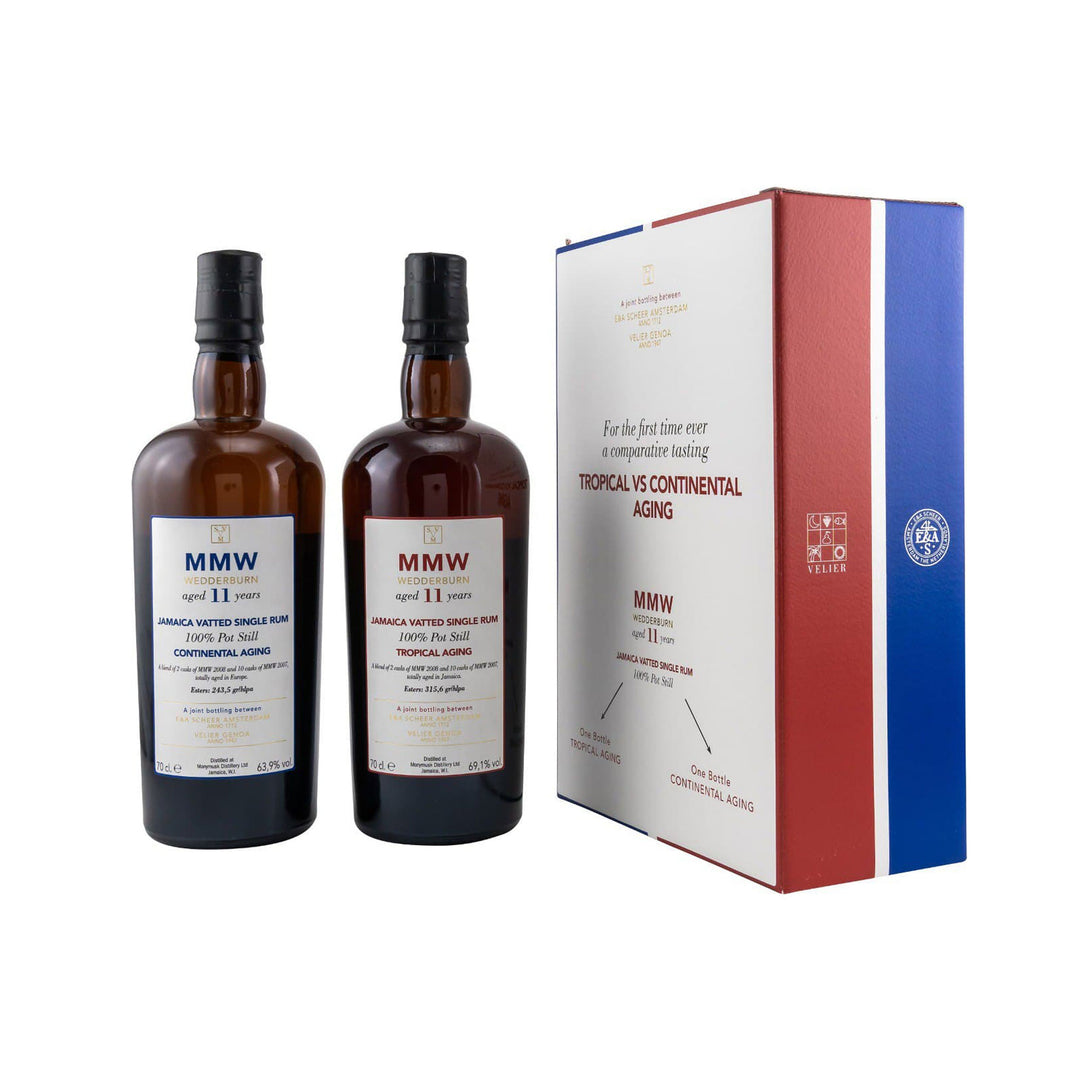 MMW Wedderburn 11 Jahre - Tropical vs Continental Aging -  Comparative Tasting Set - 2 Flaschen -   Scheer Velier Main Jamaica Vatted Single Rum