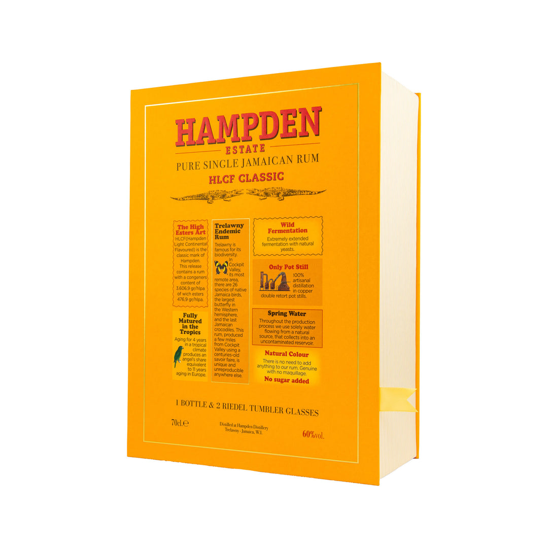 HAMPDEN HLCF Classic - Pure Single Jamaican Rum 60% in Buch + 2 Gläser