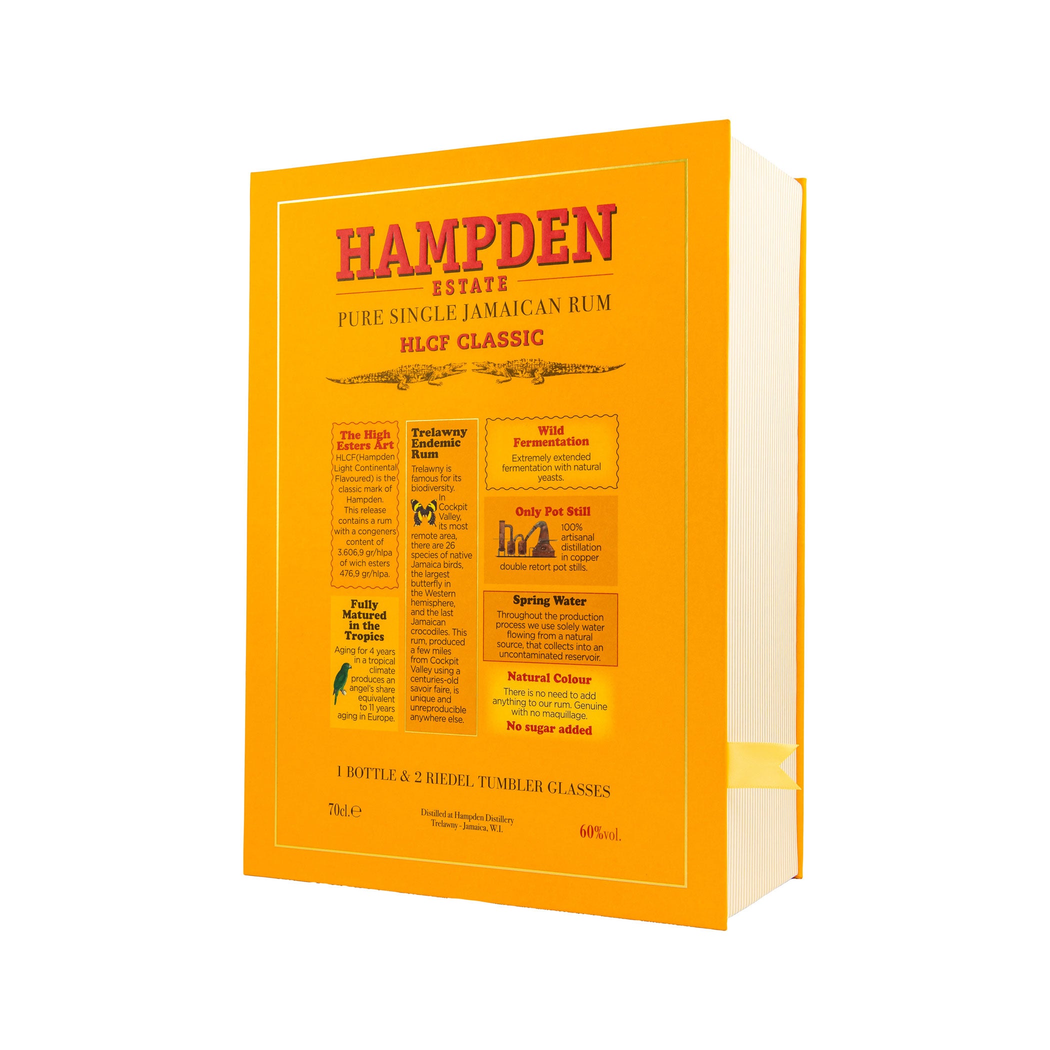 HAMPDEN HLCF Classic - Pure Single Jamaican Rum 60% in Buch + 2 Gläser
