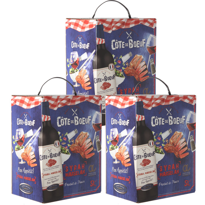 Syrah-Marselan Rotwein trocken Bag-in-Box - Côte de Boeuf - Pays d&