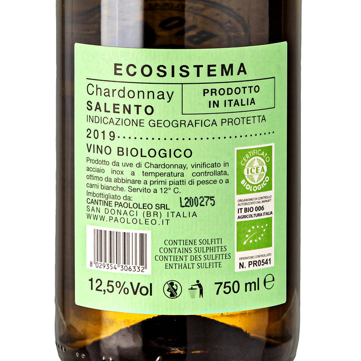 2019 Ecosistema Chardonnay Salento IGT Bio trocken