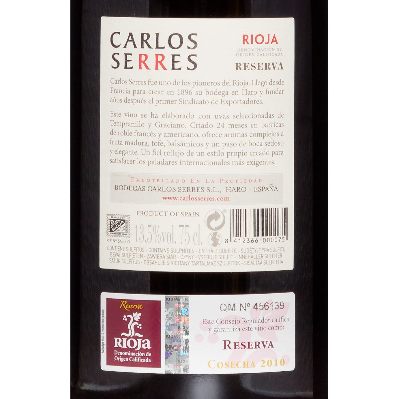 2010 Carlos Serres Rioja Reserva DOCa - Bodegas Carlos Serres