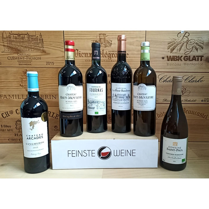 Feinste Weine - Weinselektion 6er Frankreich - Bordeaux / Pay DO&