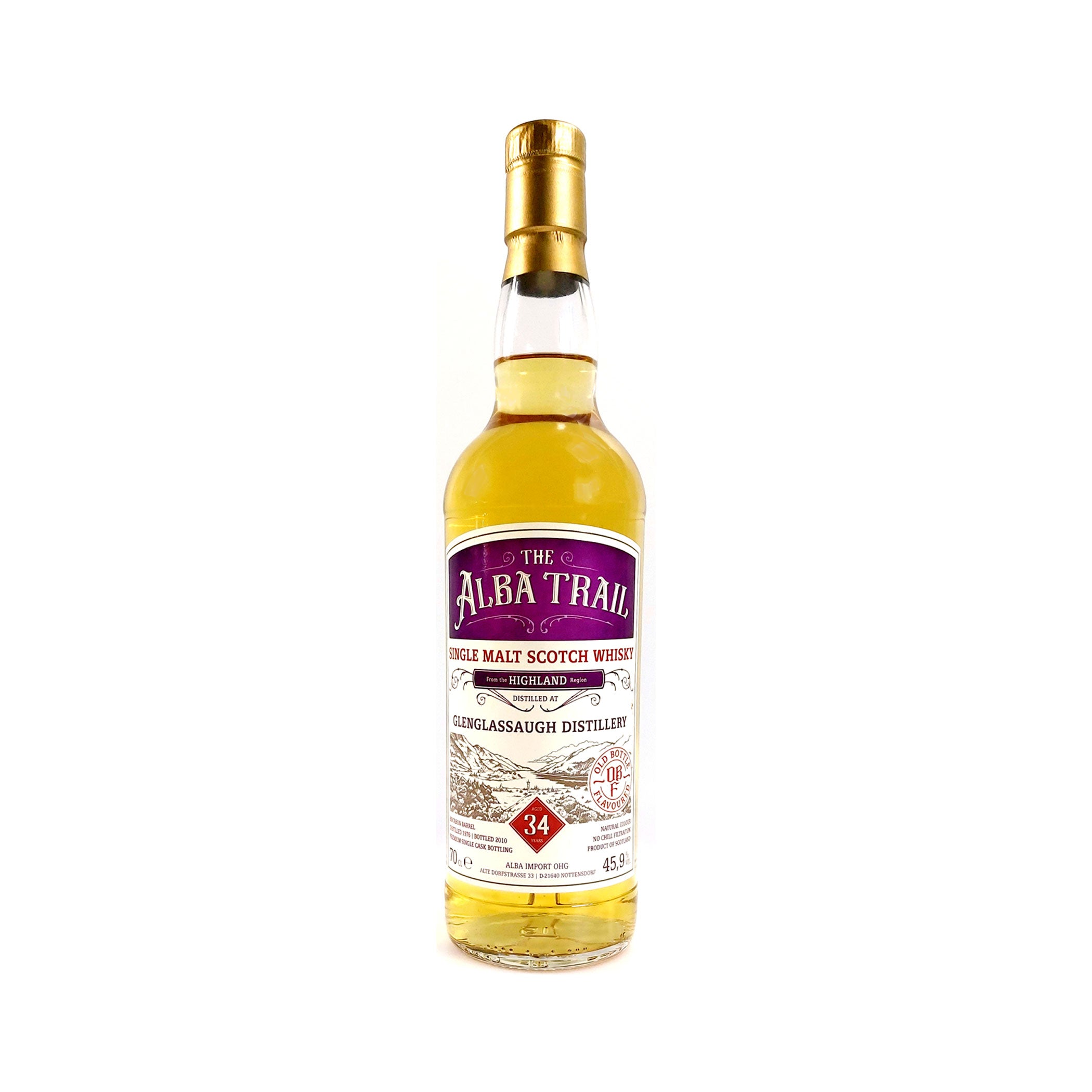 Glenglassaugh, 1976/2010, 34 Jahre - Bourbon Barrel - The Alba Trail - Serie von Einzelfass-Abfüllungen