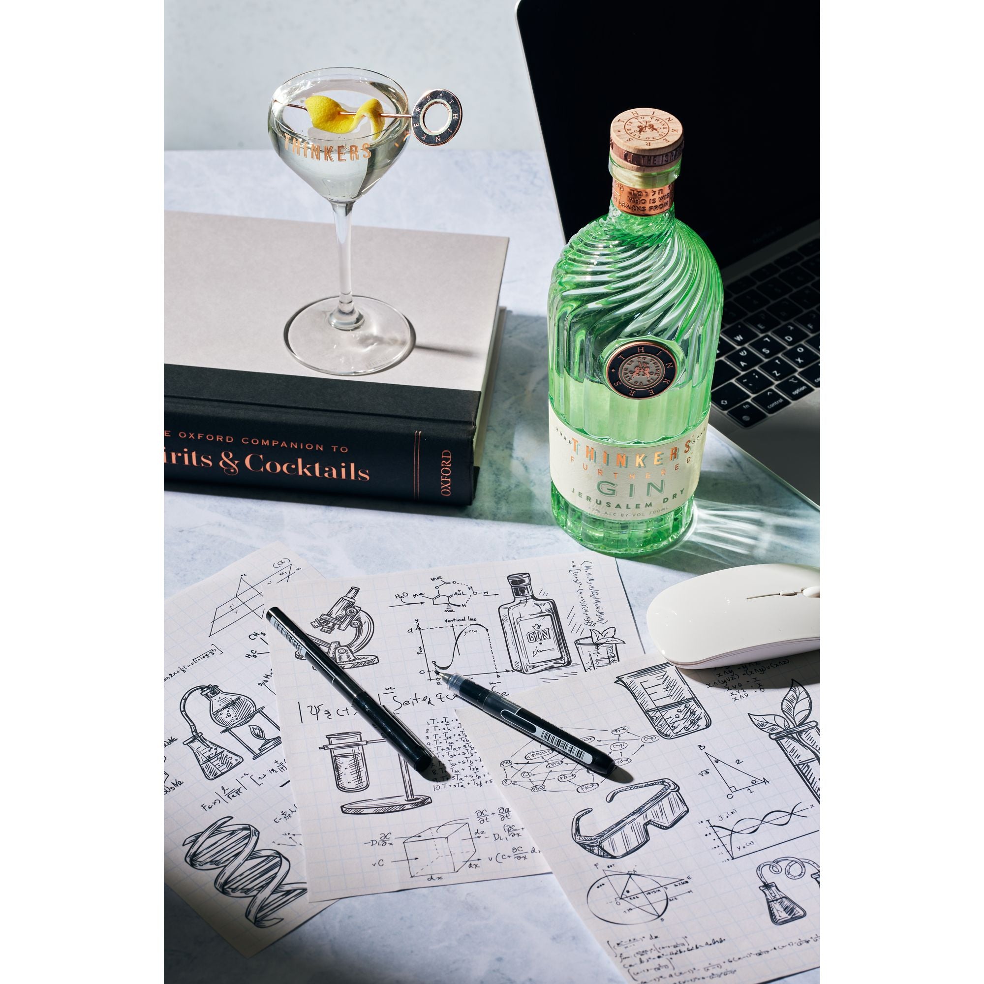 Thinkers Premium Jerusalem Gin - Handcrafted with Botanicals – 700ml, 42% vol