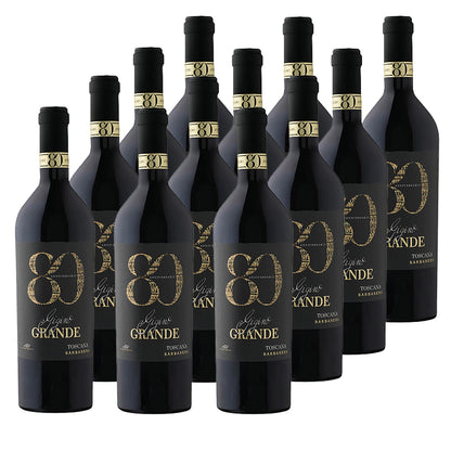 Barbanera Gigino 80 Anniversario Toscana IGT Sangiovese 2022 trocken Toskana Süditalien (12 x 0,75L)