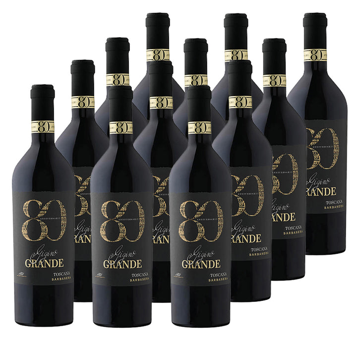Barbanera Gigino 80 Anniversario Toscana IGT Sangiovese 2022 trocken Toskana Süditalien (12 x 0,75L)