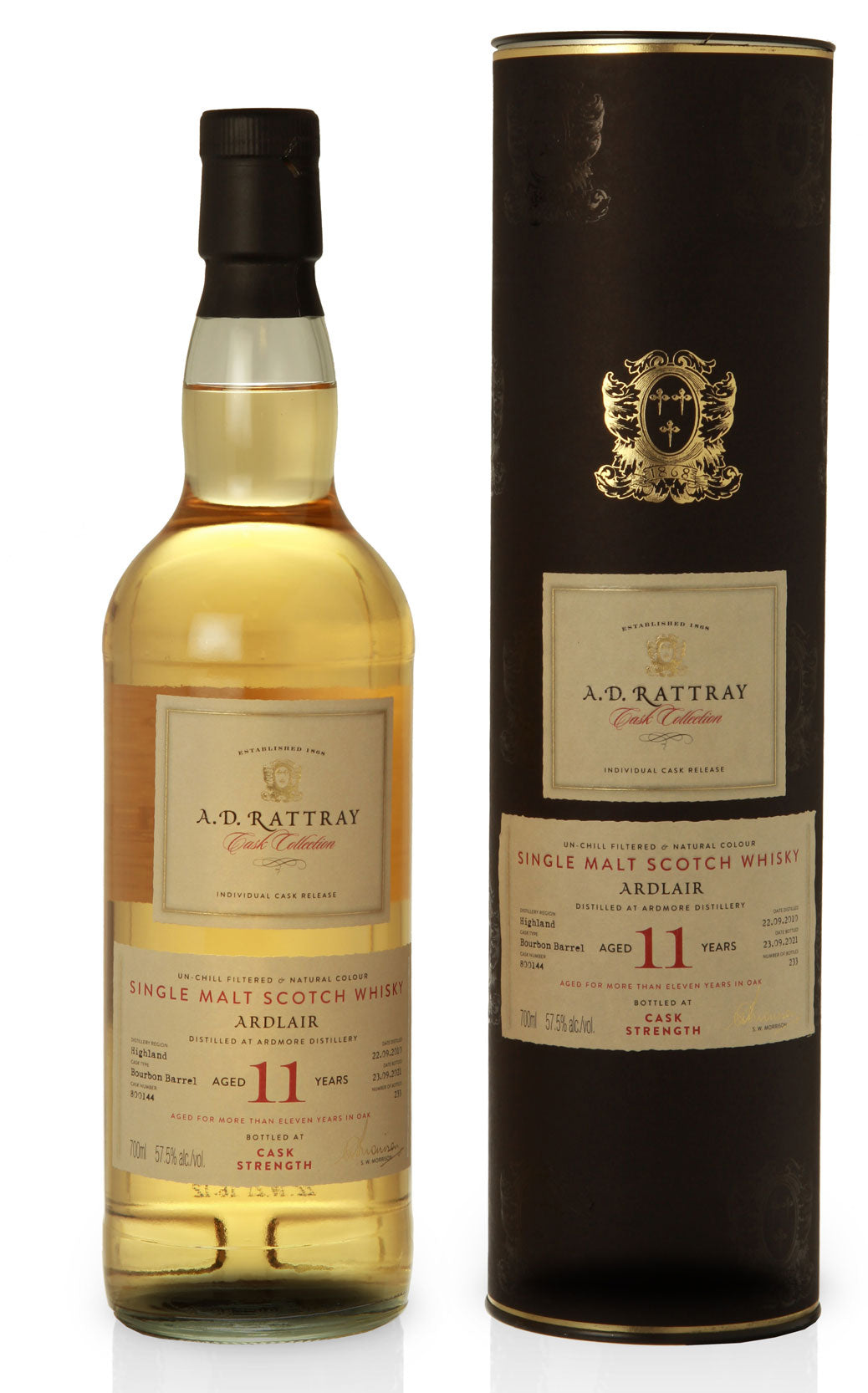 Ardlair, 2010, 11 Jahre, Bourbon Barrel - A.D. RATTRAY – Cask Collection -