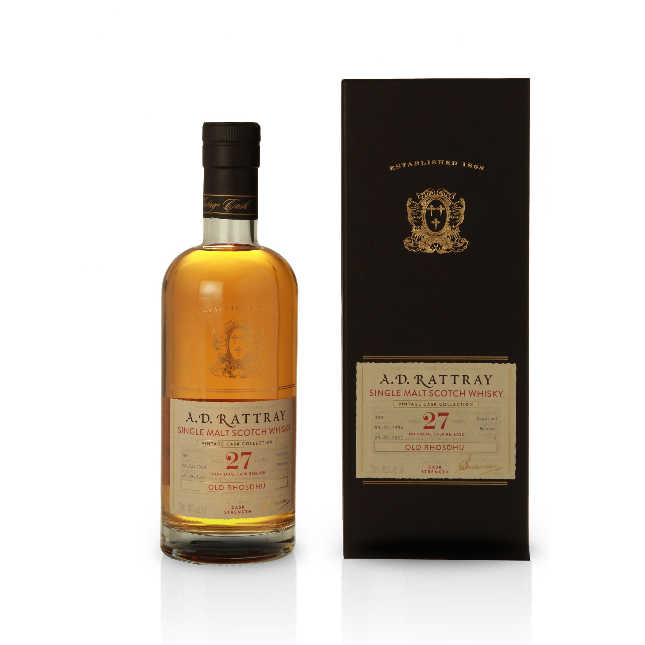 Old Rhosdhu, 1994, 27 Years Old, Bourbon Barrel - A.D. RATTRAY – Vintage Cask Collection -