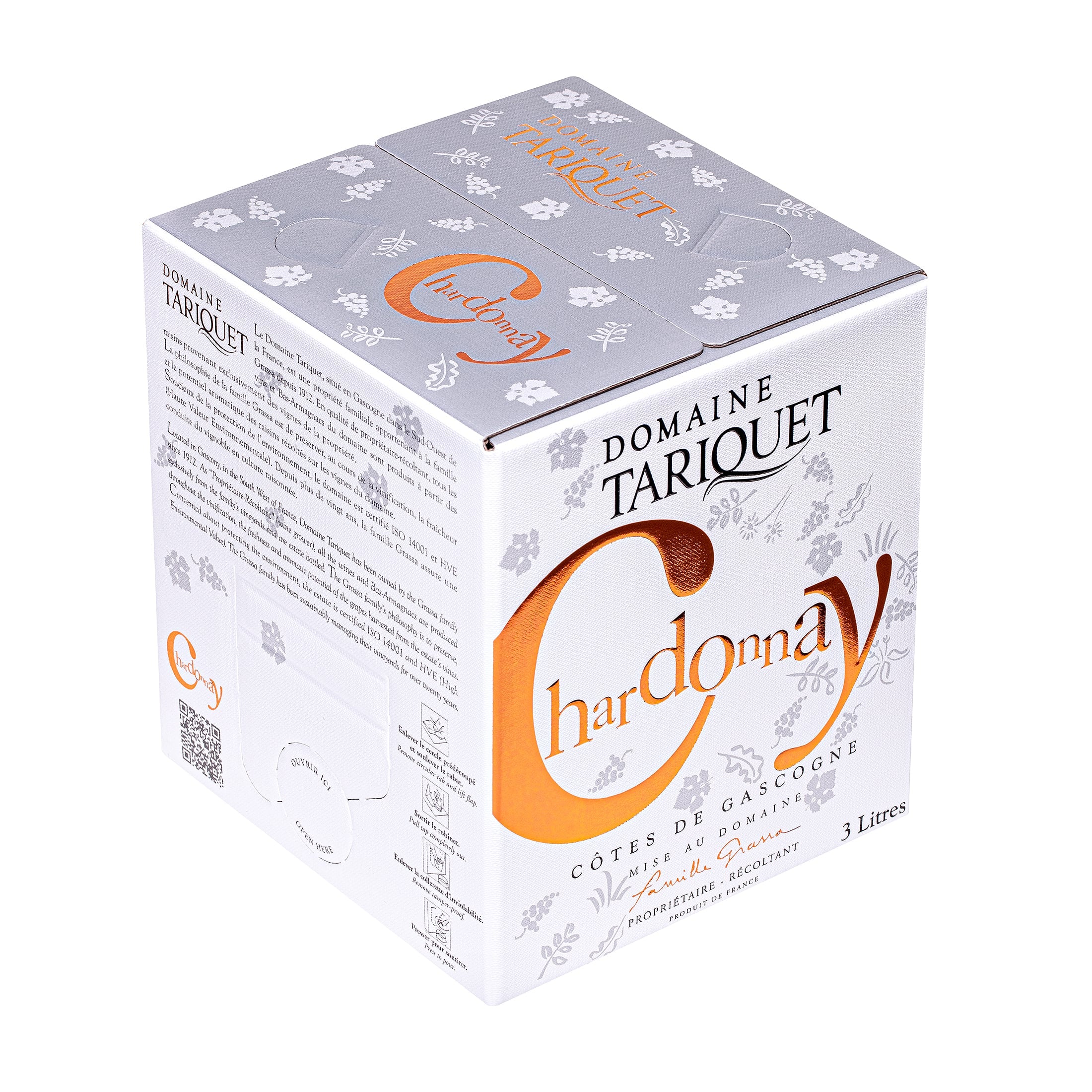 Domaine Tariquet - Chardonnay White Wine - Côtes de Gascogne PGI - dry - Bag-in-Box 3L