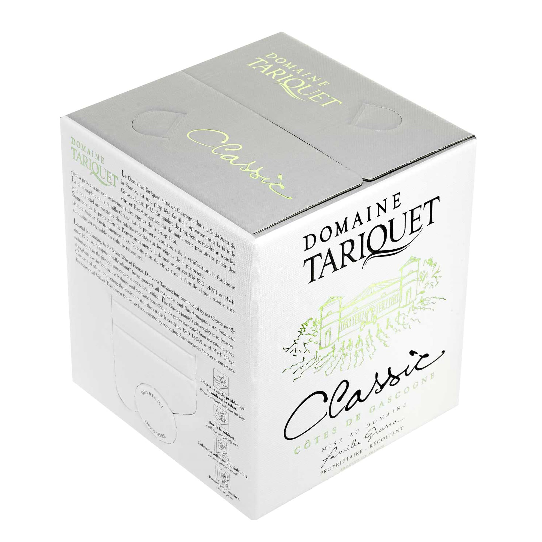 Domaine Tariquet - Vin blanc Classic - Côtes de Gascogne IGP - trocken - Bag-in-Box 3L
