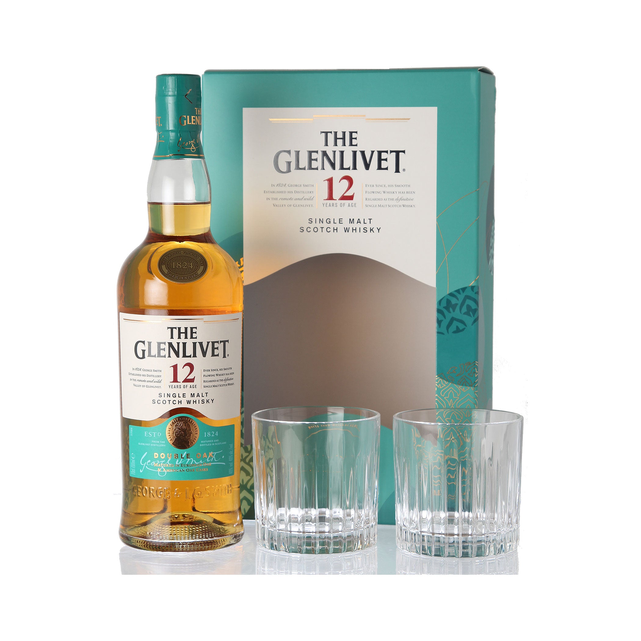Glenlivet 12 Years Old in GP mit 2 Gläsern